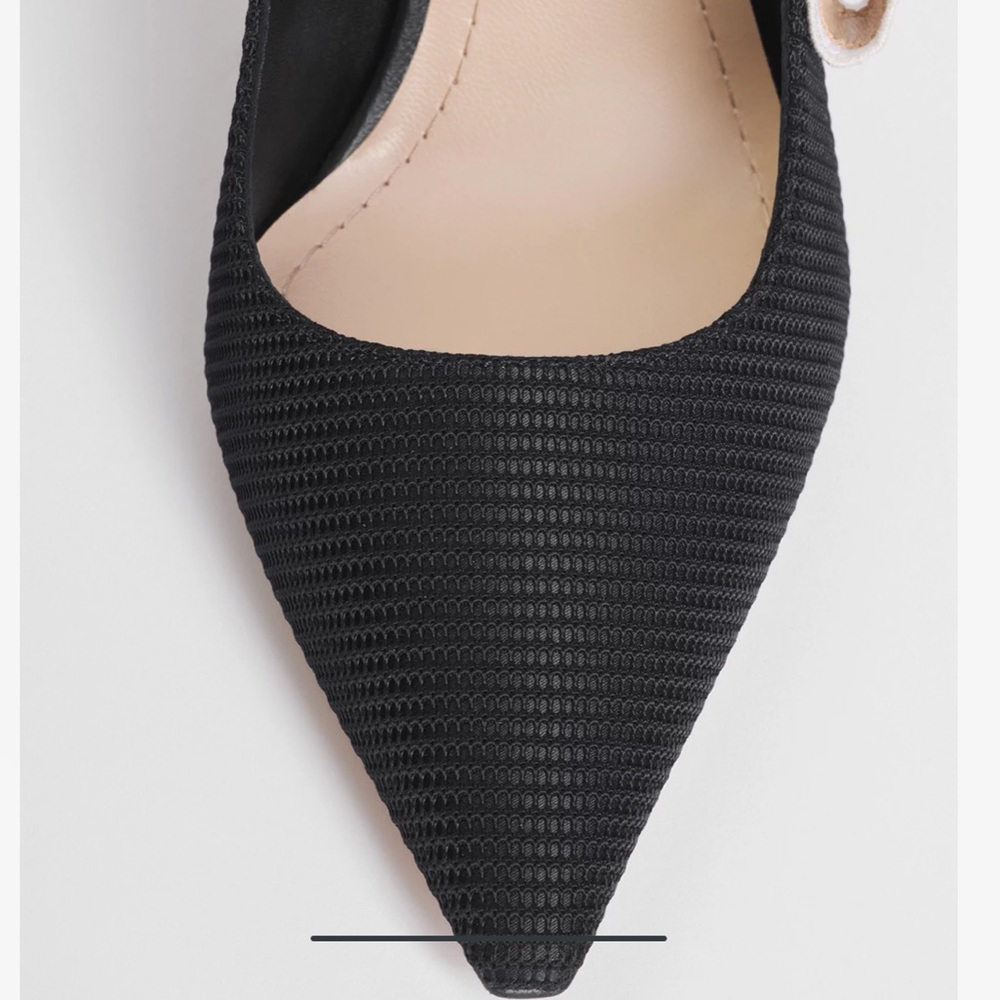 Dior Black and Cream Slingback Pointed Toe Heels - Picture 16 of 16